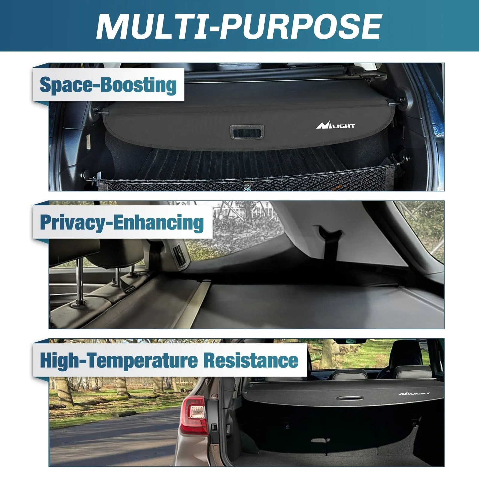 2015-2019 Subaru Outback Retractable Trunk Cargo Cover With Trunk Storage Net