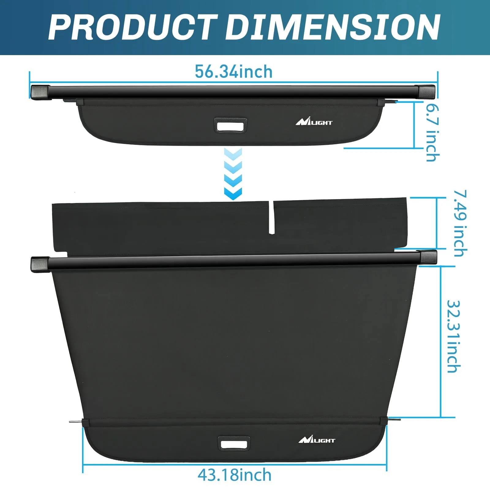 2016-2025 Audi Q7 Retractable Trunk Cargo Cover With Trunk Storage Net