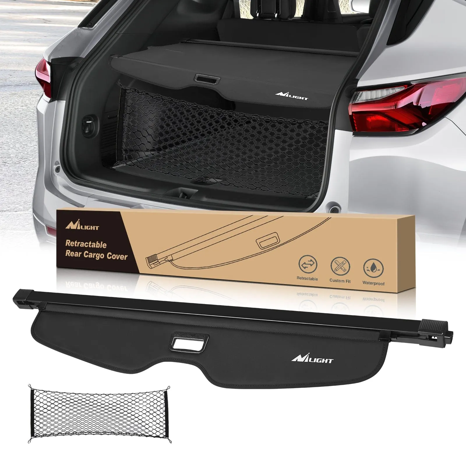 2019-2025 Chevrolet Blazer Retractable Trunk Cargo Cover With Trunk Storage Net