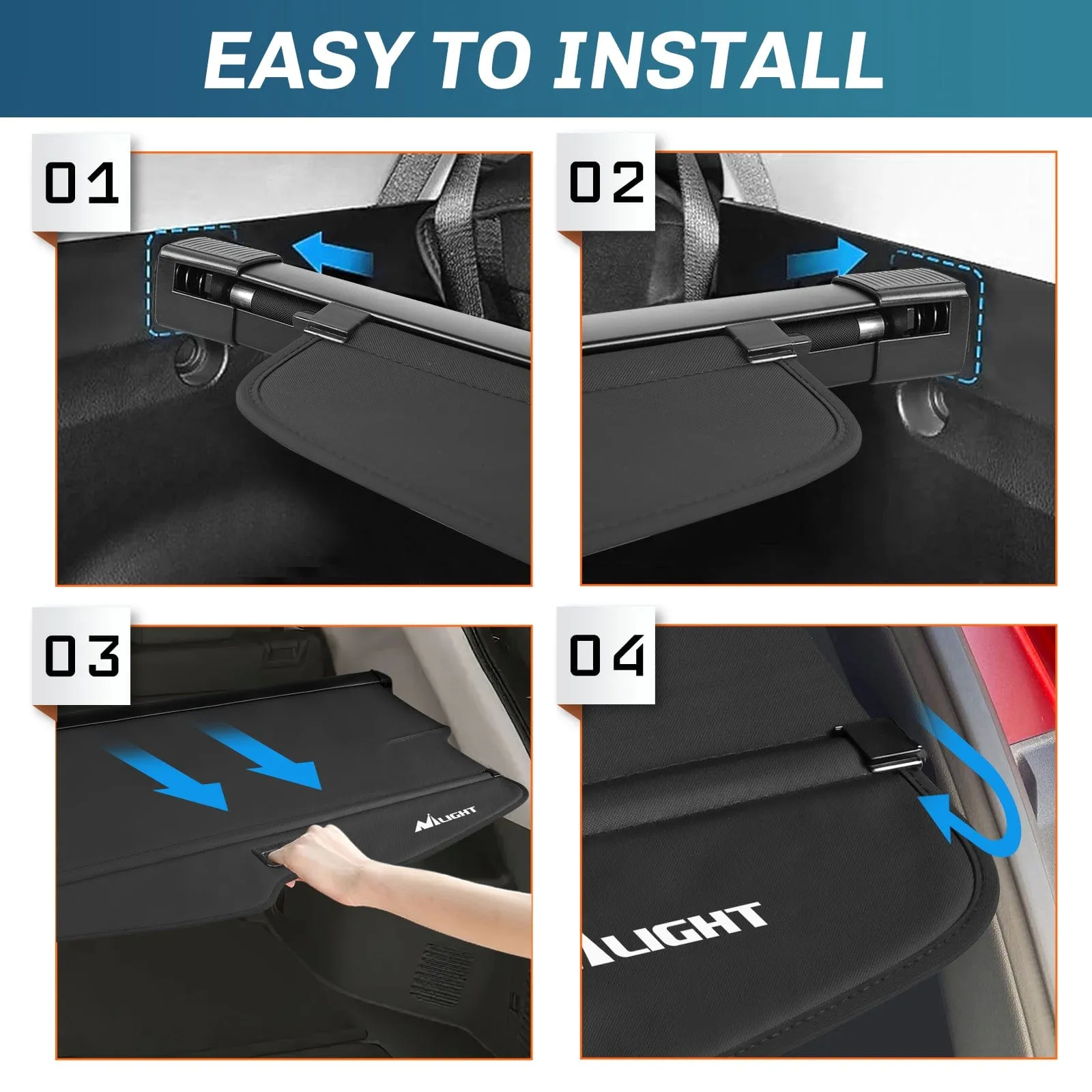 2019-2025 Chevrolet Blazer Retractable Trunk Cargo Cover With Trunk Storage Net