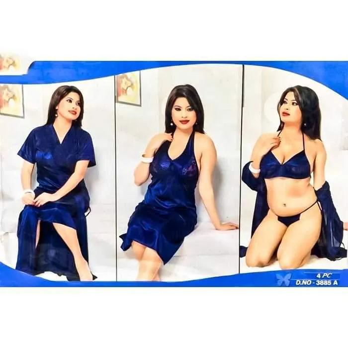 4PC BRIDAL SILK GOWN SET