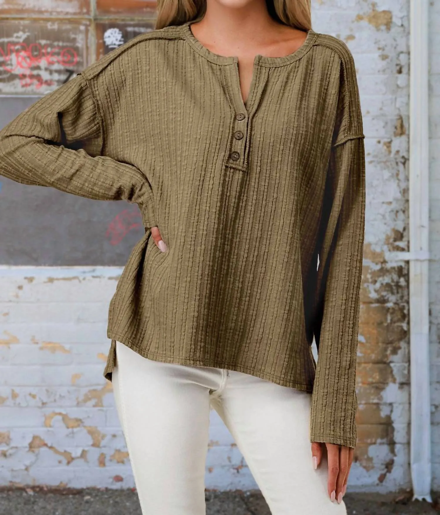 7Th Ray - Go To Cozy long sleeve Top