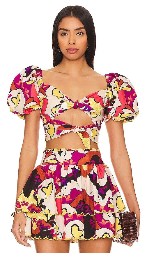 Agua Bendita x REVOLVE Bailee Crop Top in Purple