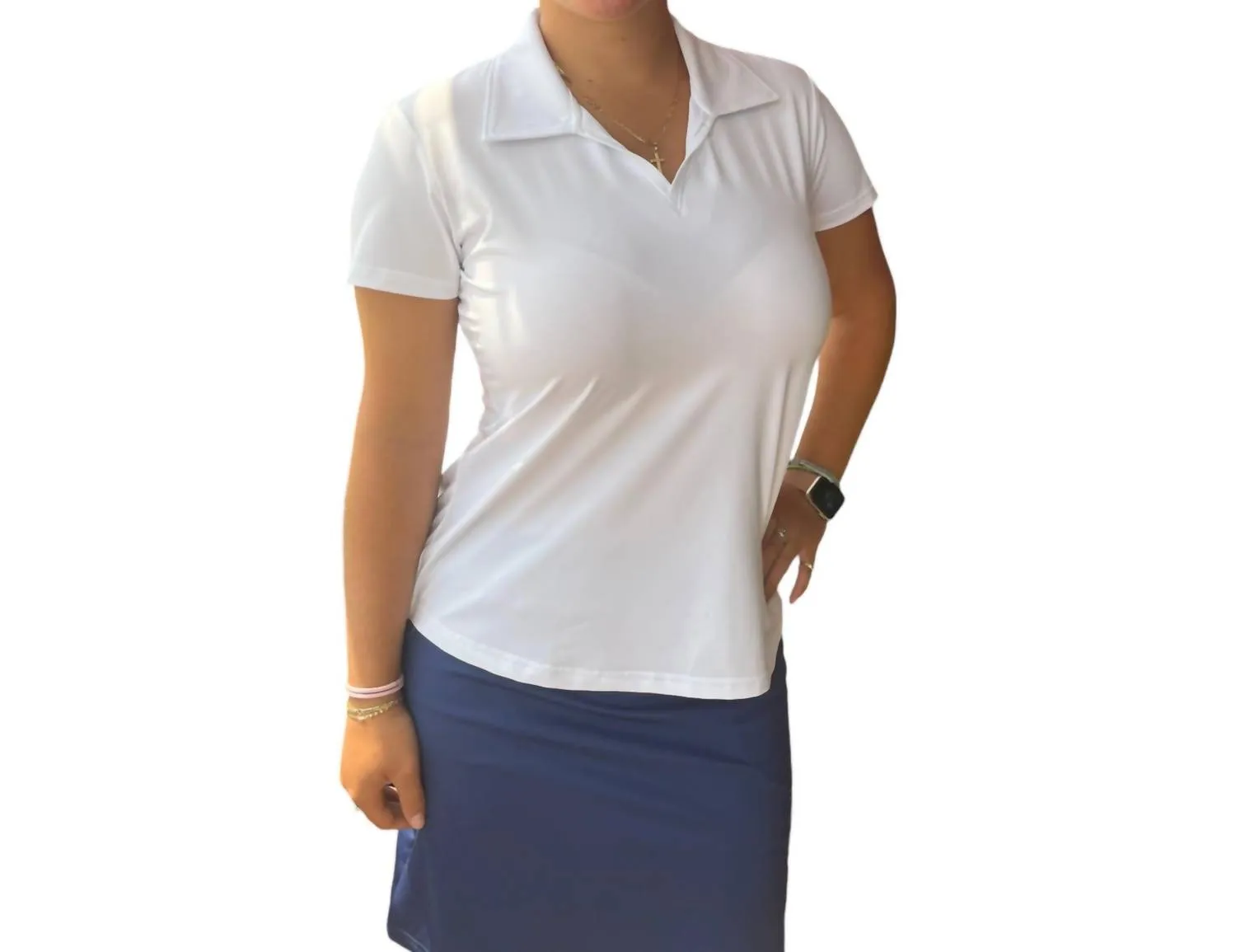 Ana Clare - Short Sleeve V-Neck Polo