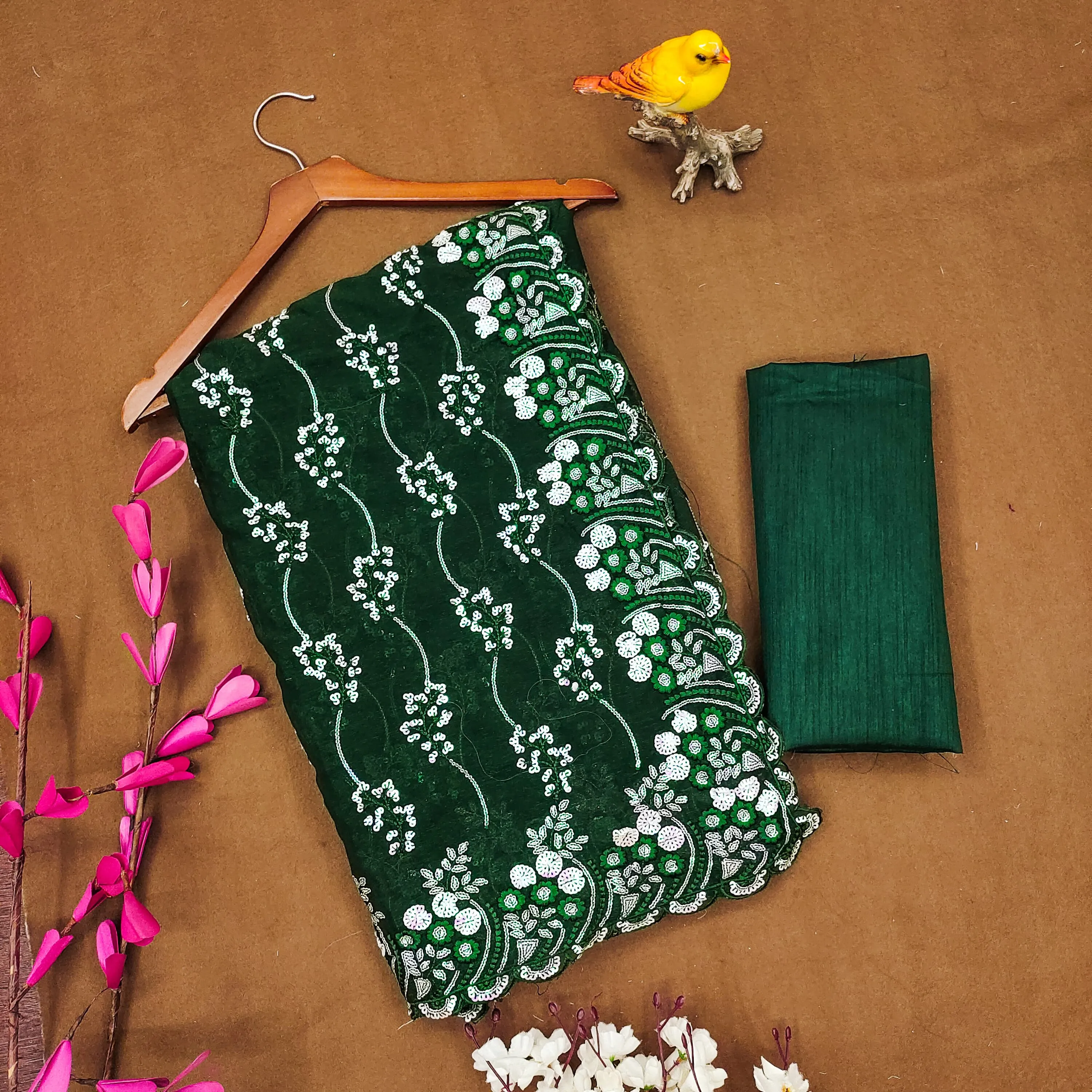 Beautiful Designer Simmar Bluminge Milky Tree Saree