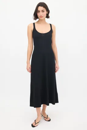 Black Cashmere & Silk Midi Tank Dress
