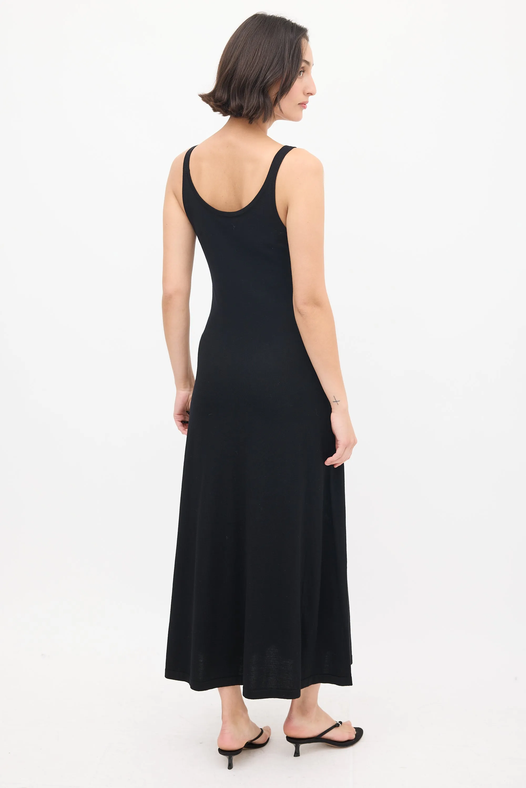 Black Cashmere & Silk Midi Tank Dress