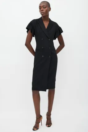 Black Ruffled Sleeve Dress