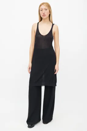 Black Sheer Tank Midi Dress