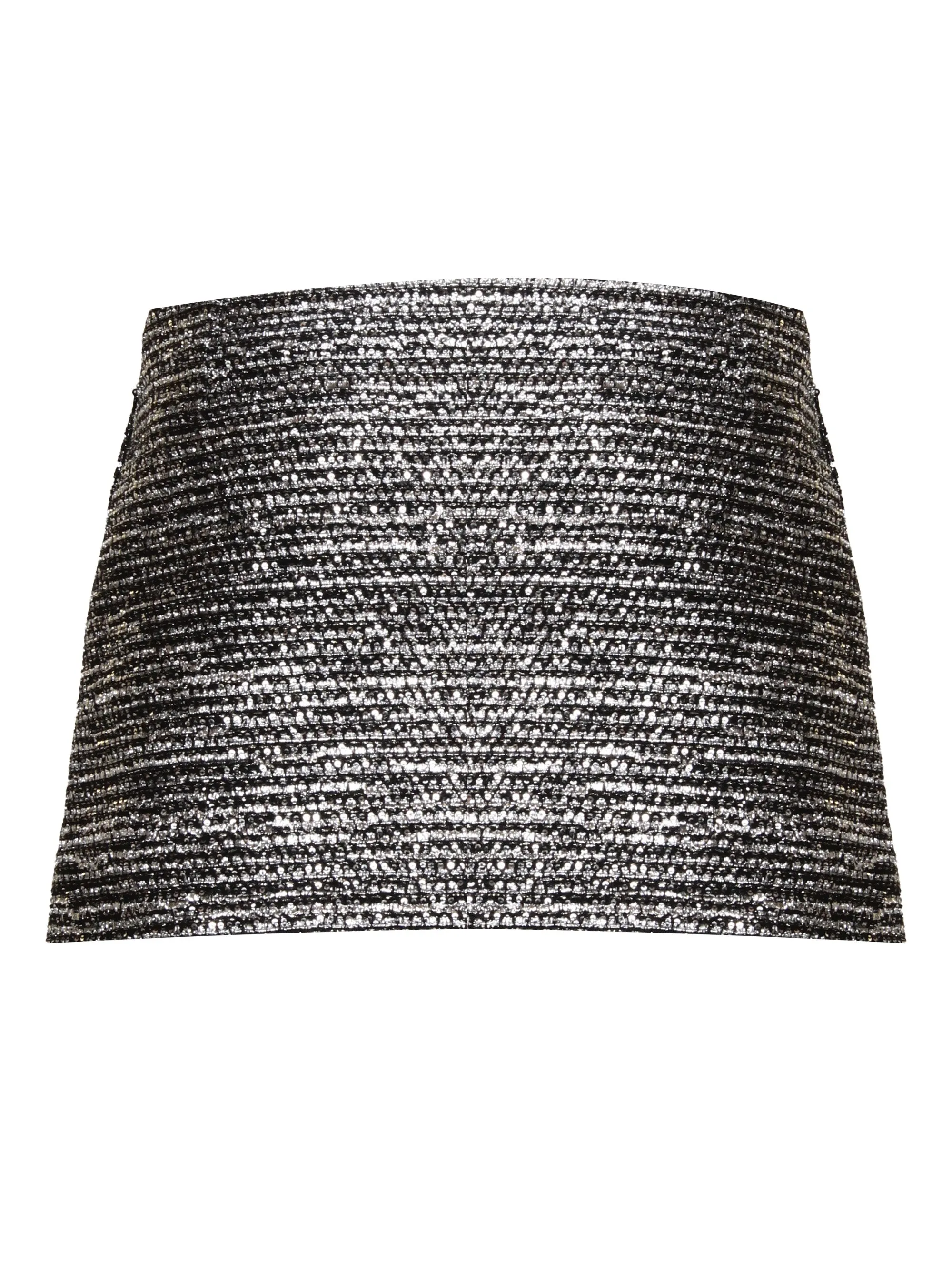 Black Tweed Sequin Embellished Skirt