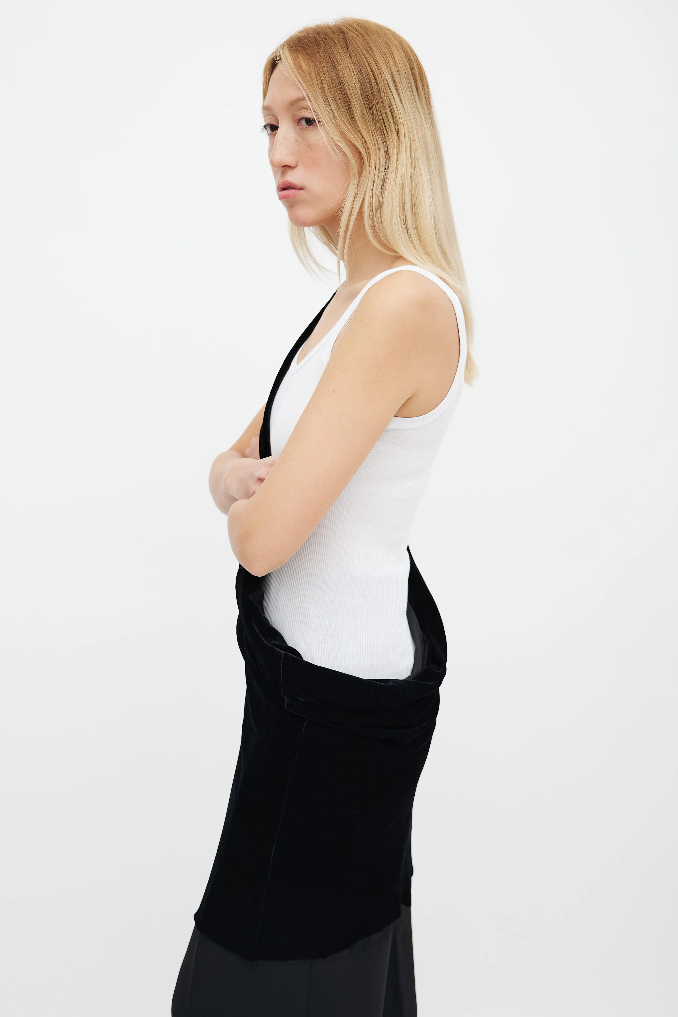 Black Velvet One Shoulder Dress