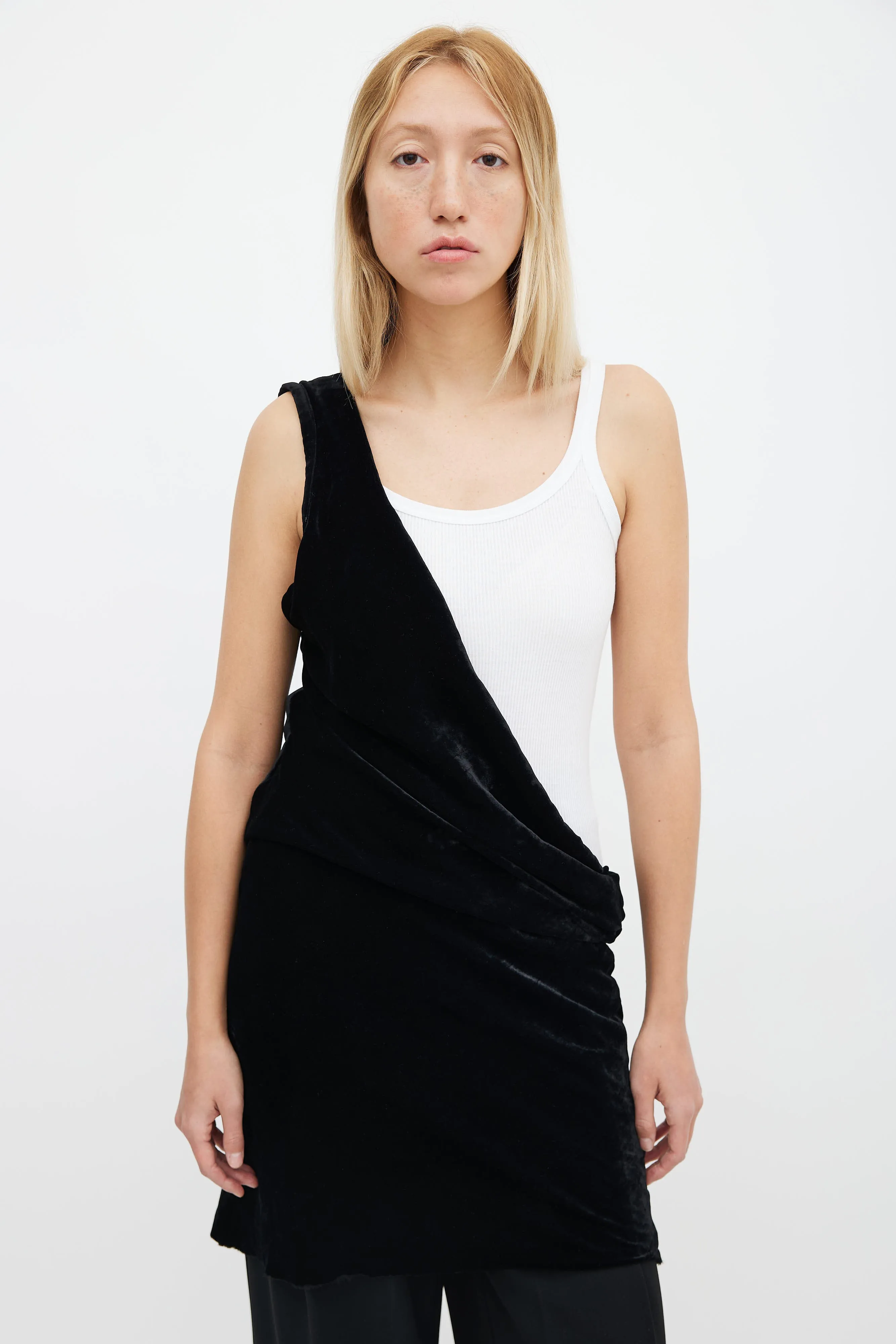 Black Velvet One Shoulder Dress