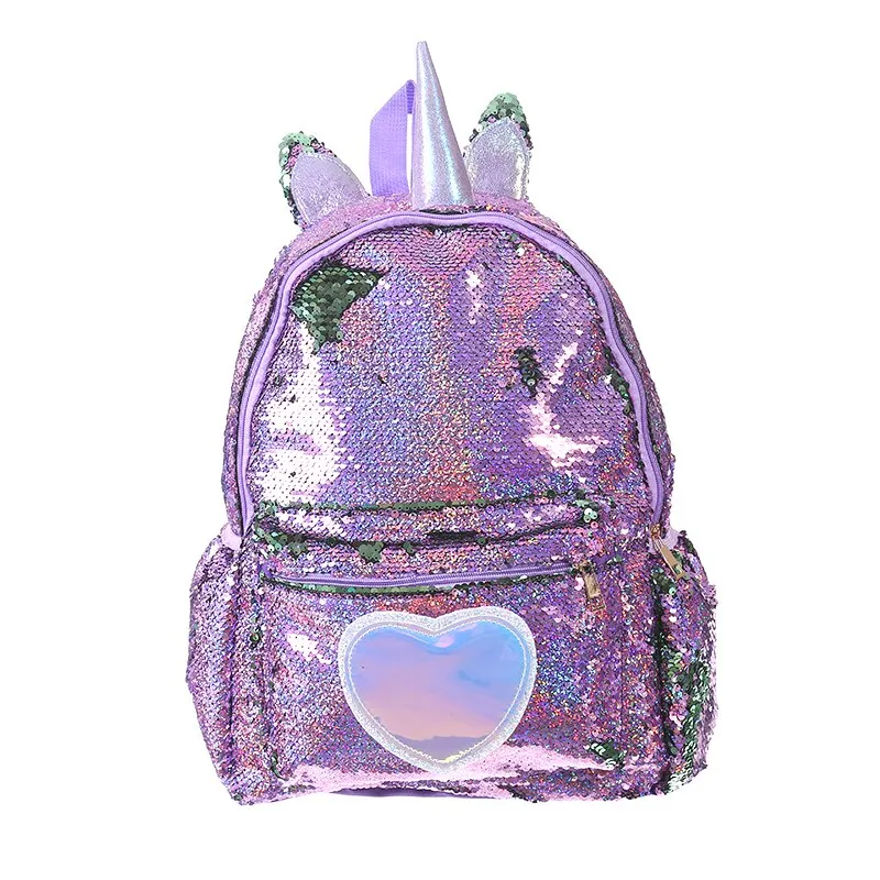 Blue Sequin Unicorn Backpack