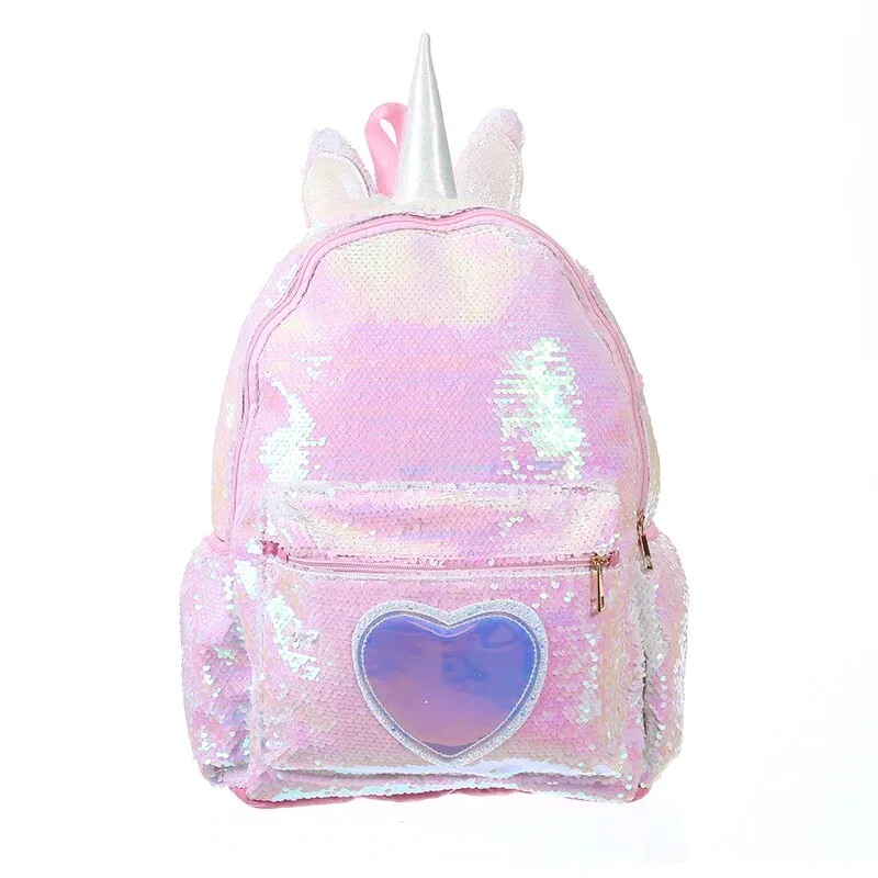 Blue Sequin Unicorn Backpack