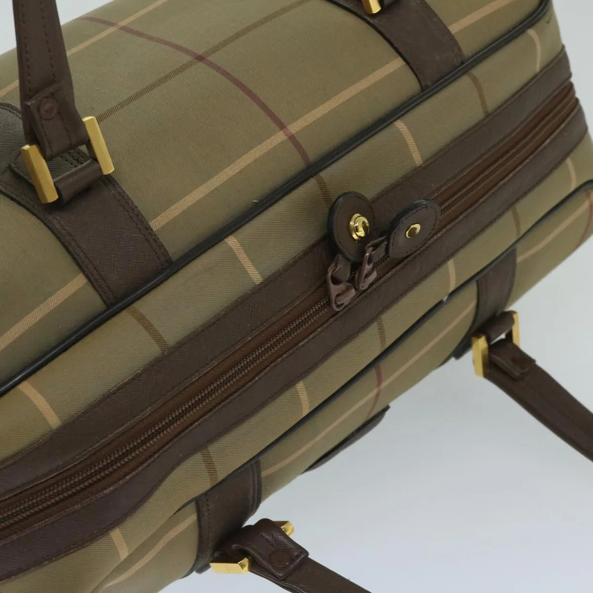 Burberry Nova Check Khaki Canvas Travel Bag (Pre-Owned)