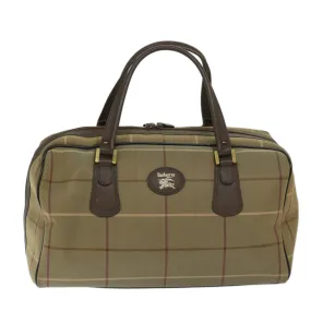Burberry Nova Check Khaki Canvas Travel Bag (Pre-Owned)