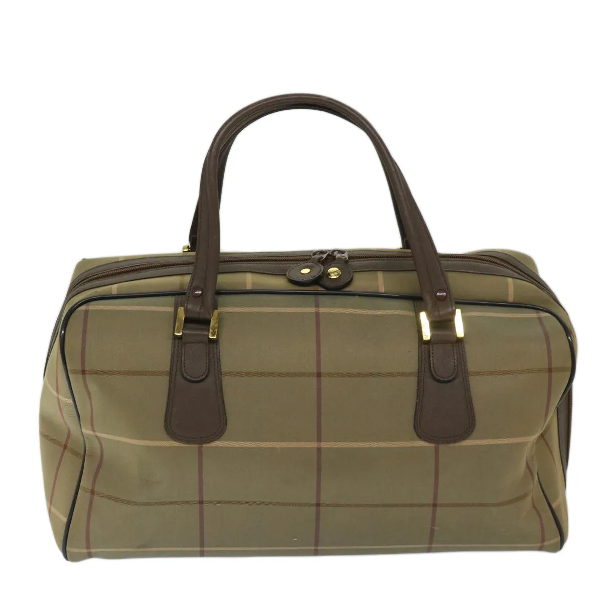Burberry Nova Check Khaki Canvas Travel Bag (Pre-Owned)