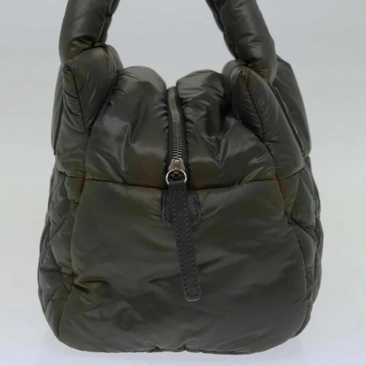 CHANEL Cococoon Hand Bag Nylon Khaki CC Auth 69623