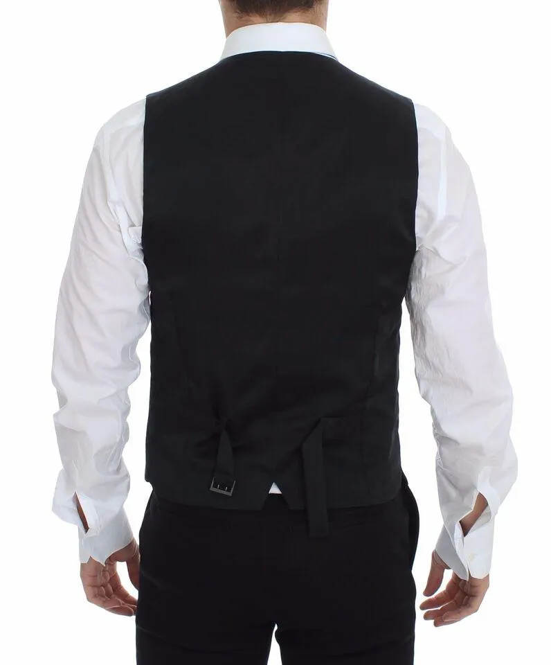 Dolce & Gabbana Gray Wool Stretch Vest Blazer