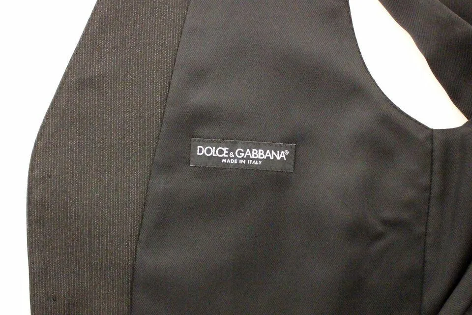 Dolce & Gabbana Gray Wool Stretch Vest Blazer