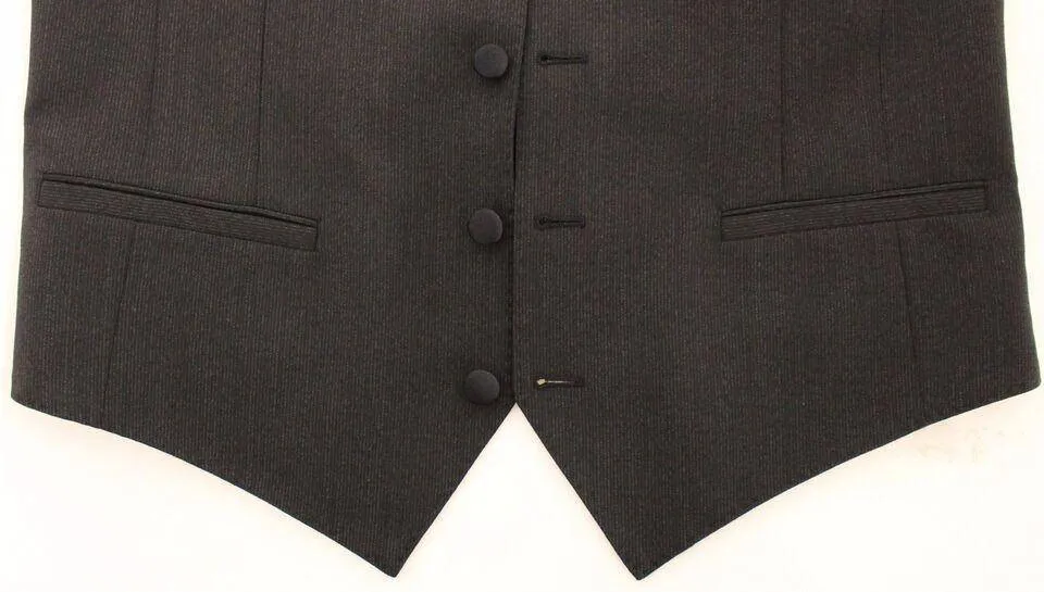 Dolce & Gabbana Gray Wool Stretch Vest Blazer