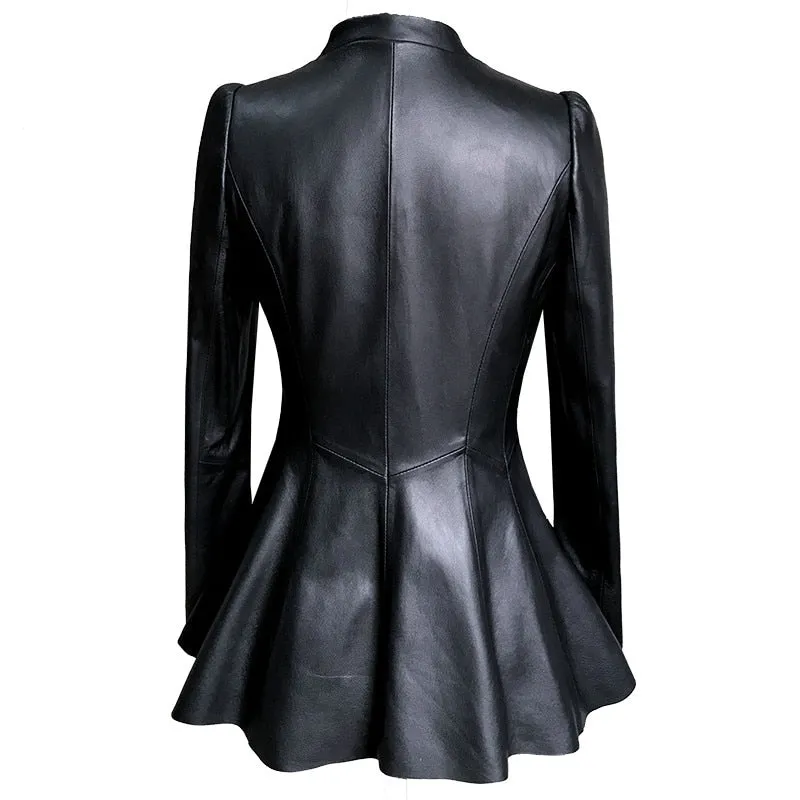 Genuine Leather Vintage Sheepskin Coat