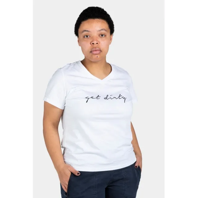 Get Dirty V-Neck Tee - White