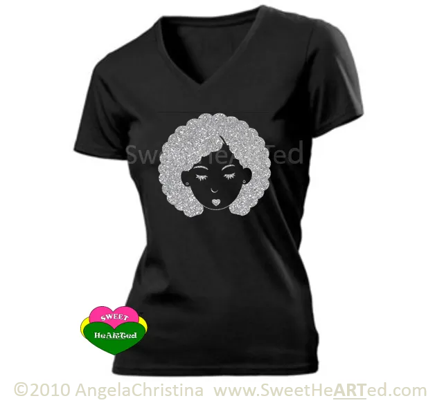 Glitter Tee- Bump This-(Platinum on Blk)