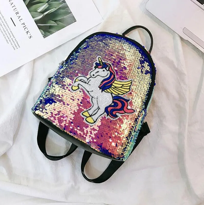 Gold Sequin Unicorn Backpack