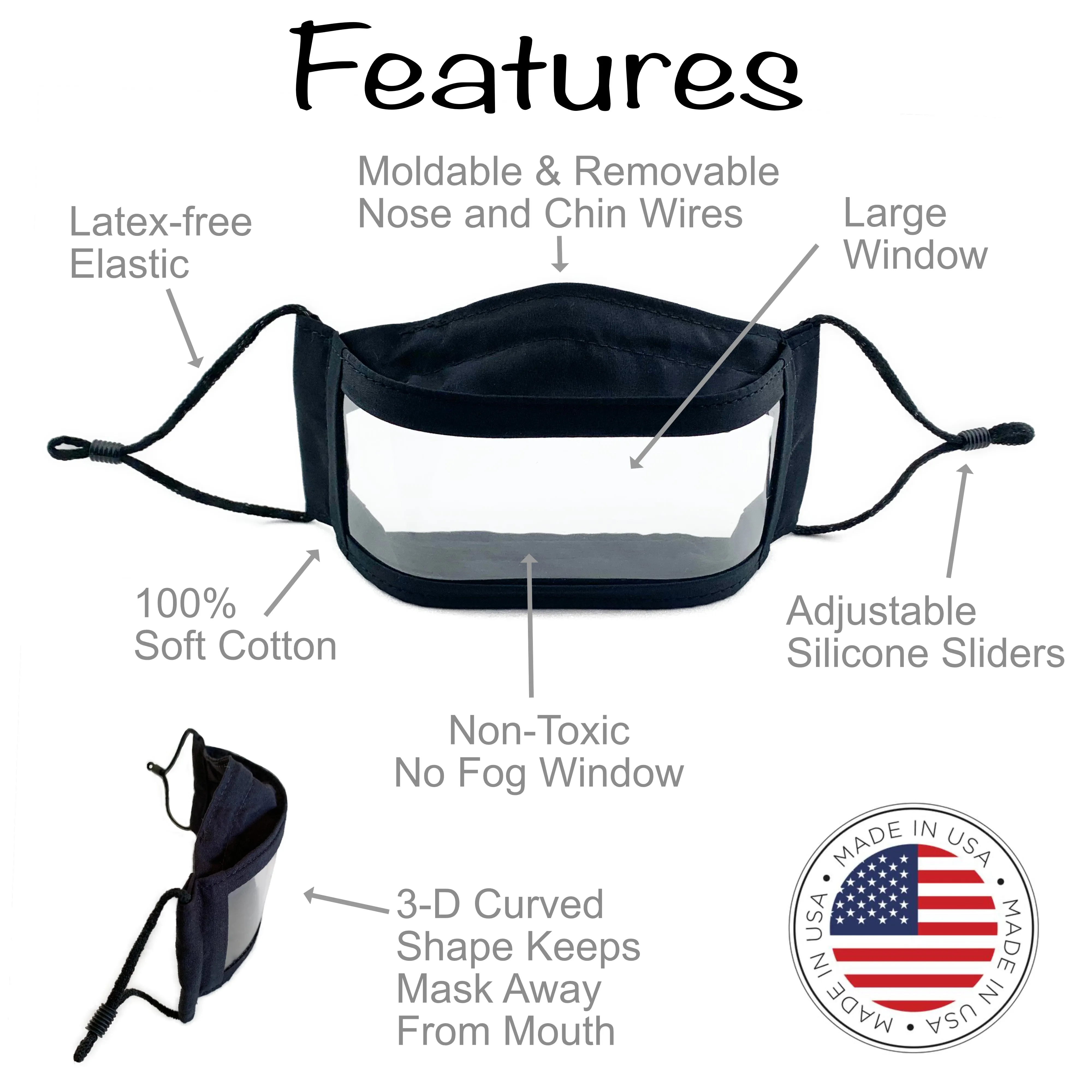 Khaki Anti-Fog Window Face Mask