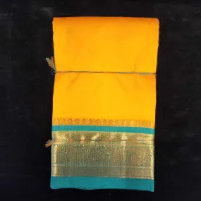 Mango Yellow with Green | Dharmavaram Silk Saree No 122