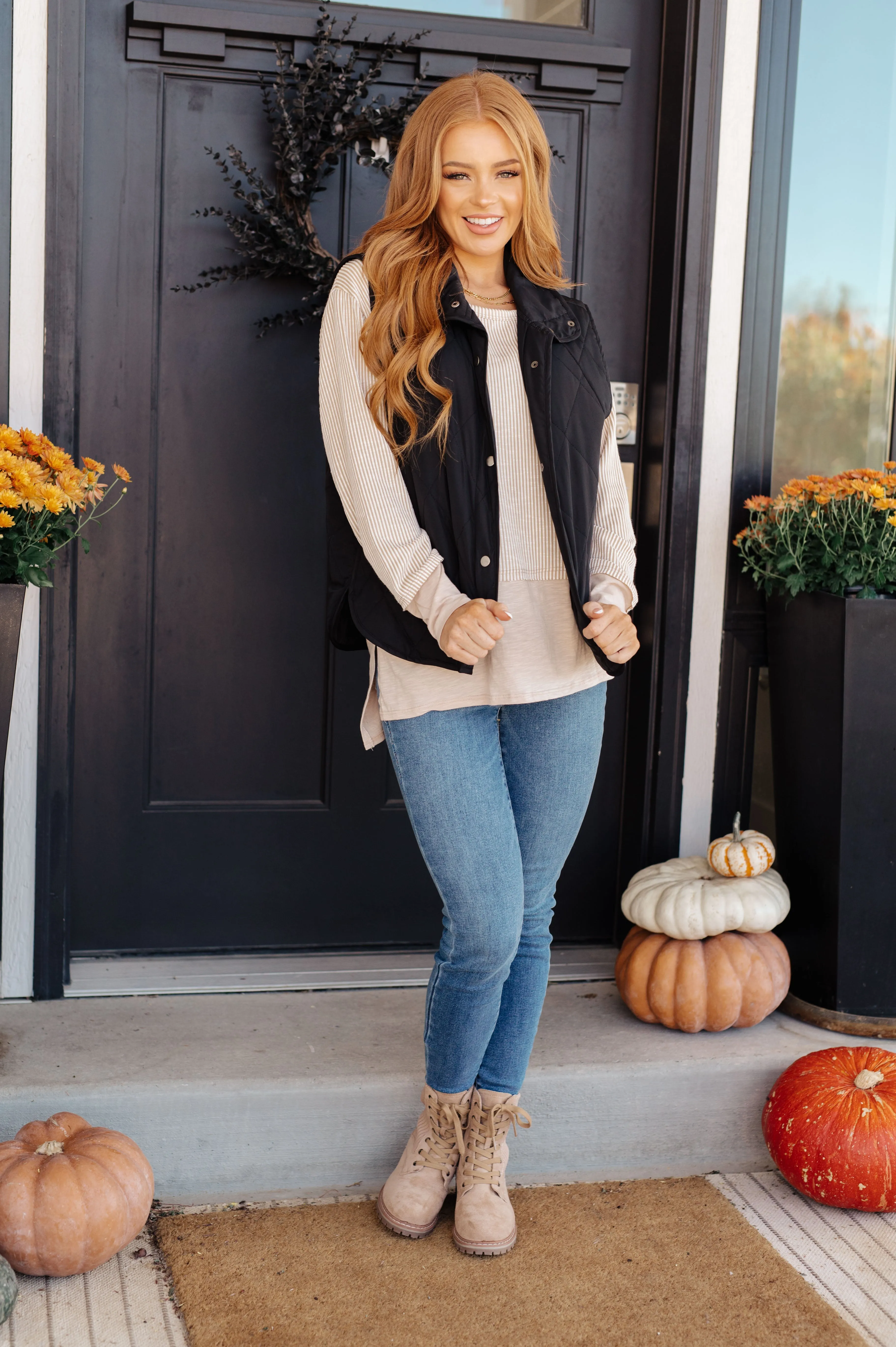 Montell Puffer Vest in Black