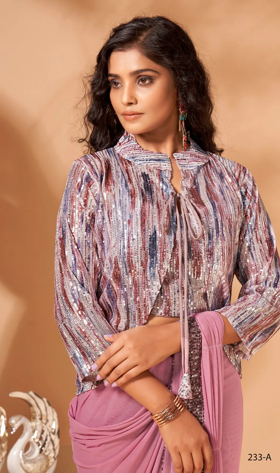 PARTY WEAR READYMADE SAREE D.NO 233-A