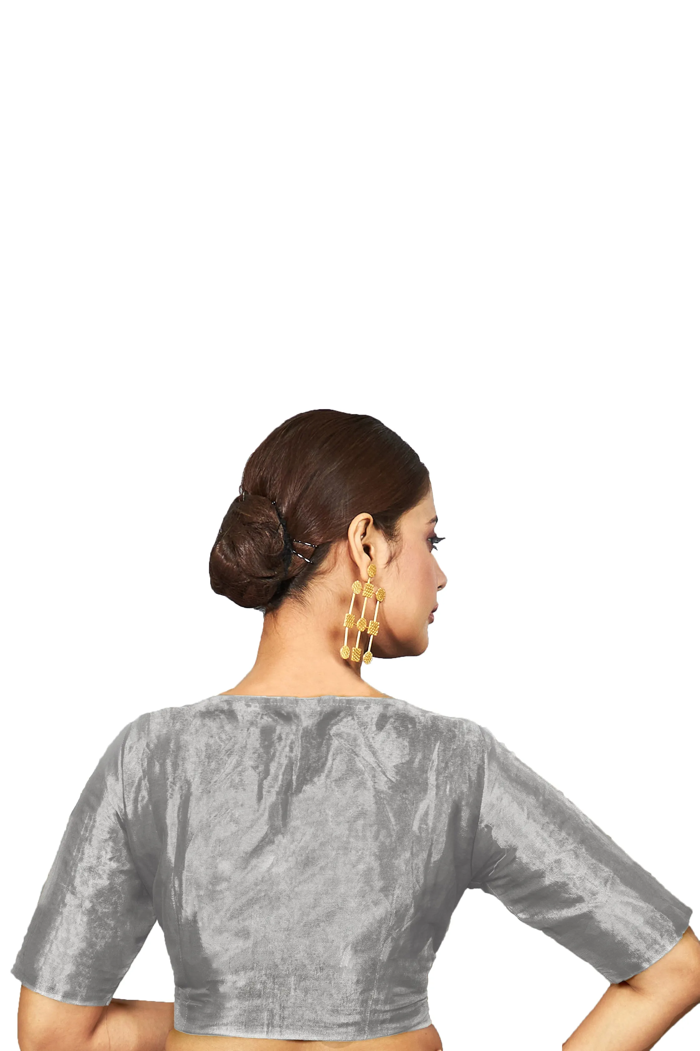 Silver Tissue Silk  Blouse