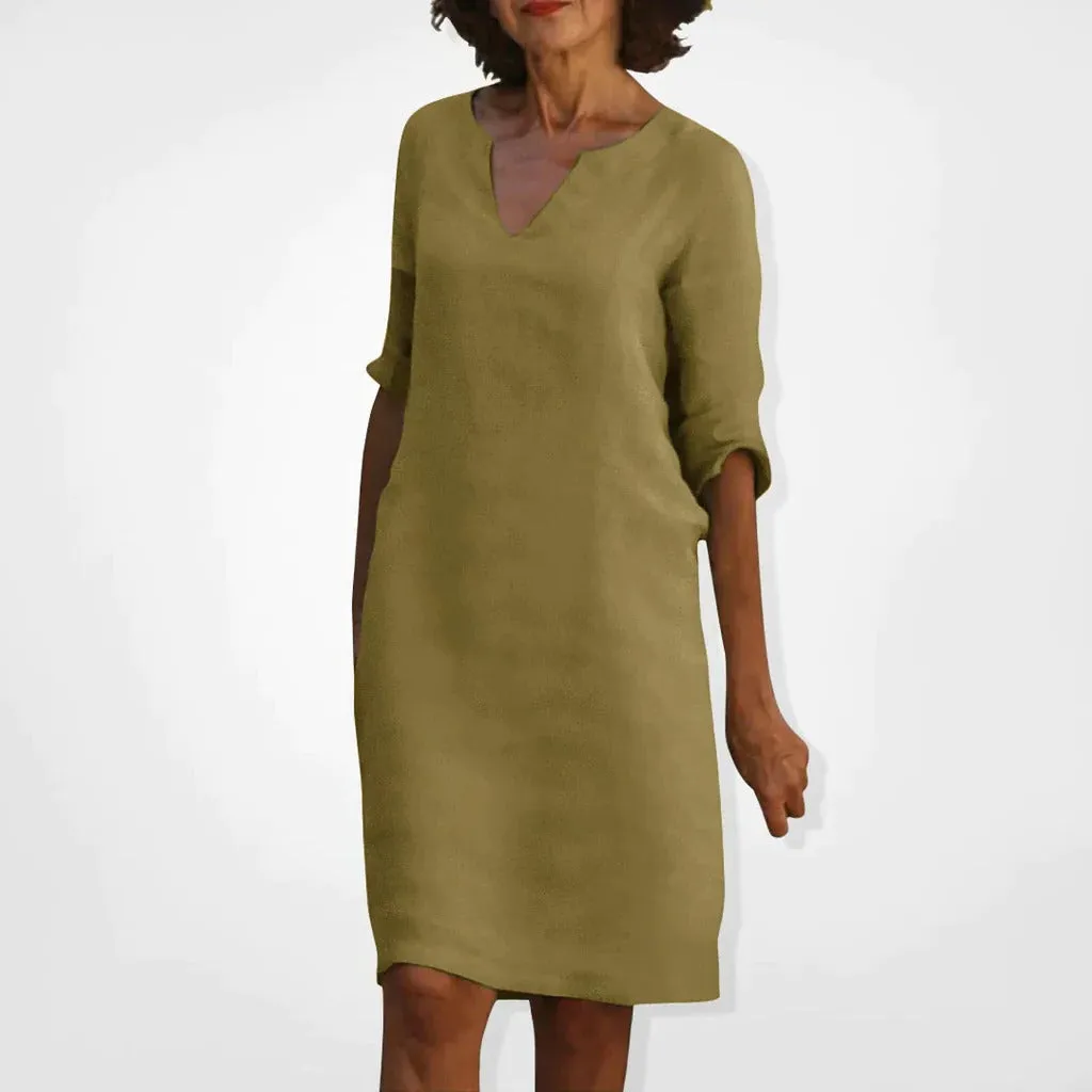 Summer Dress With V-Neck