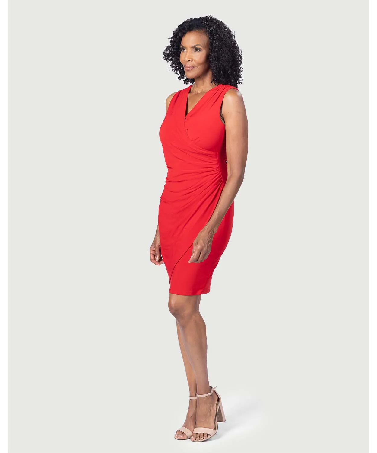 Surplice Tank Dress with Drape Detail
