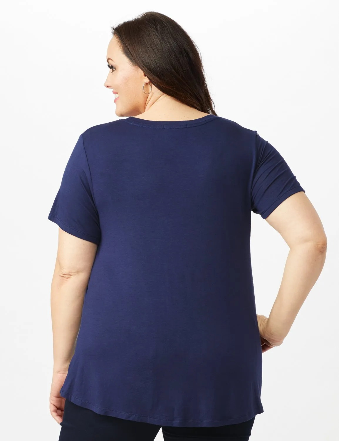 V Front  Knit Screen Tunic