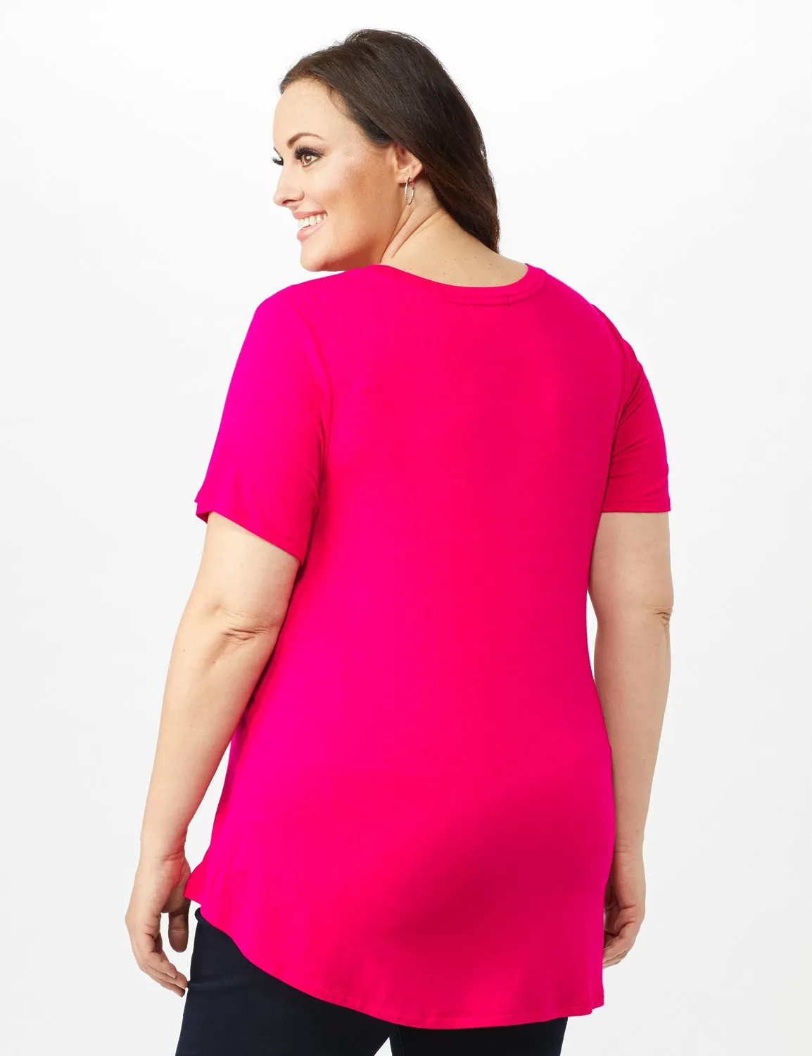 V Front  Knit Screen Tunic