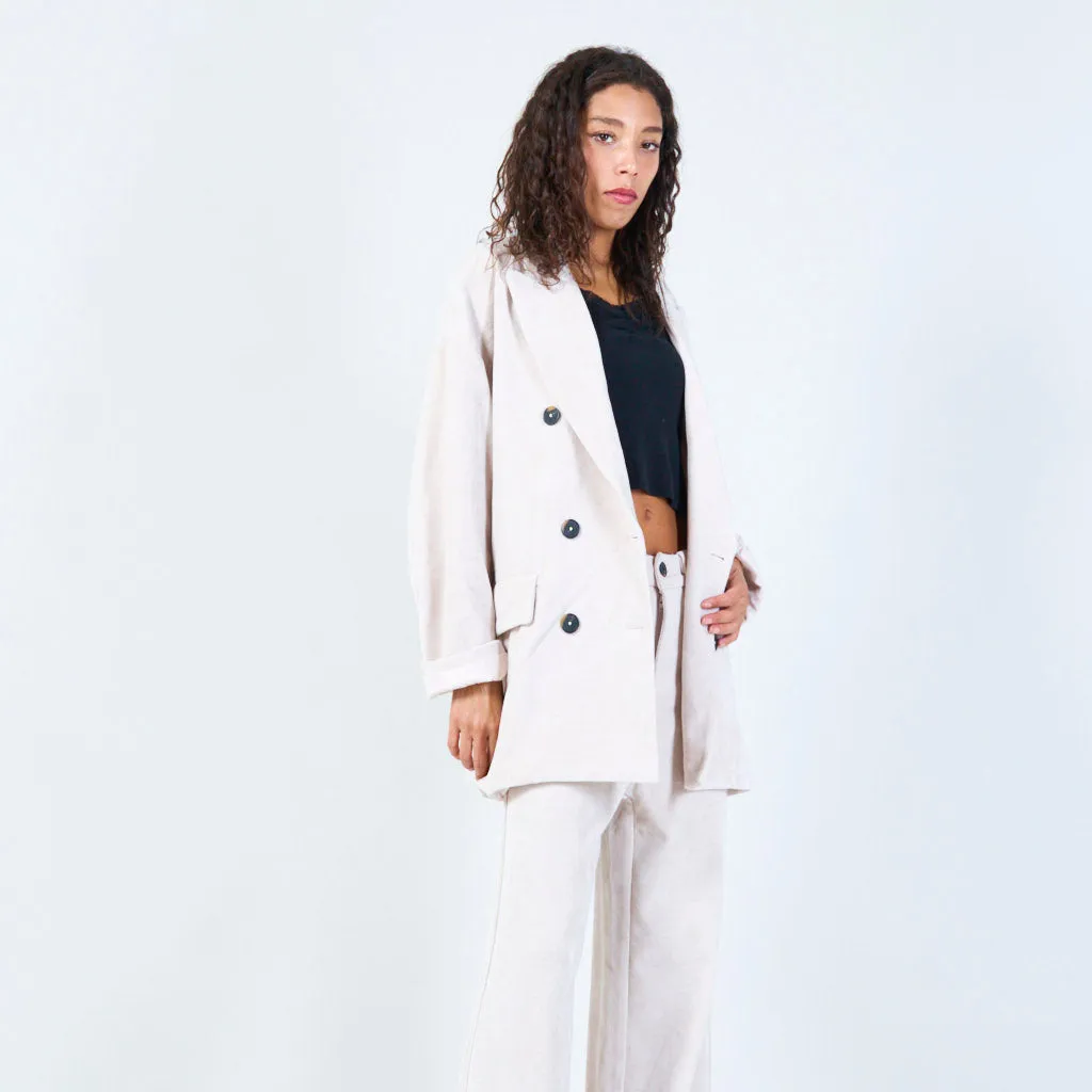 Vintage velvet double-breasted blazer wholesale